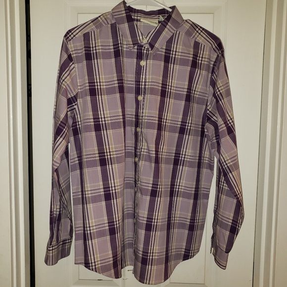 Appleseed's Tops - Purple Buffalo Plaid Dress Shirt